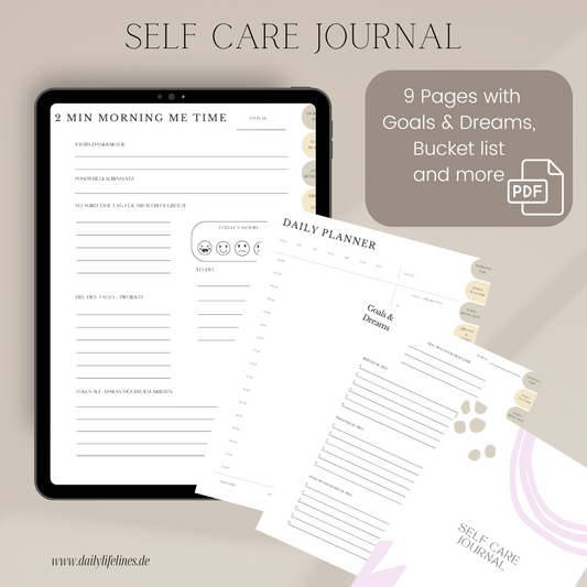 Digitales Self-Care-Journal – Dein Planer für Achtsamkeit, Ziele und tägliche Reflexion